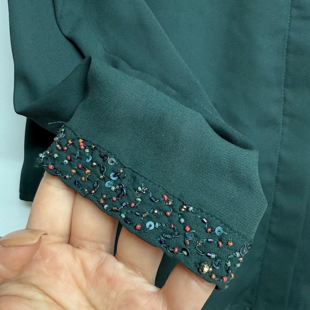 Zara Basic Collection Dark Green Button Down Shir… - image 3